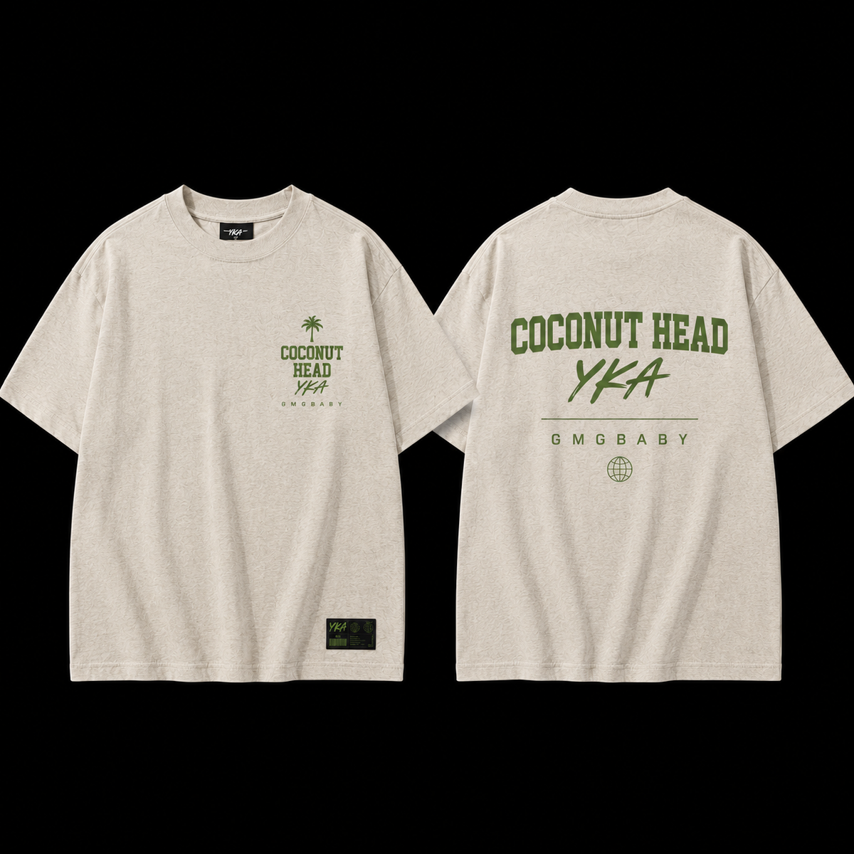 COCONUT HEAD T - SHIRT OATMEAL (FREE SHIPPING)