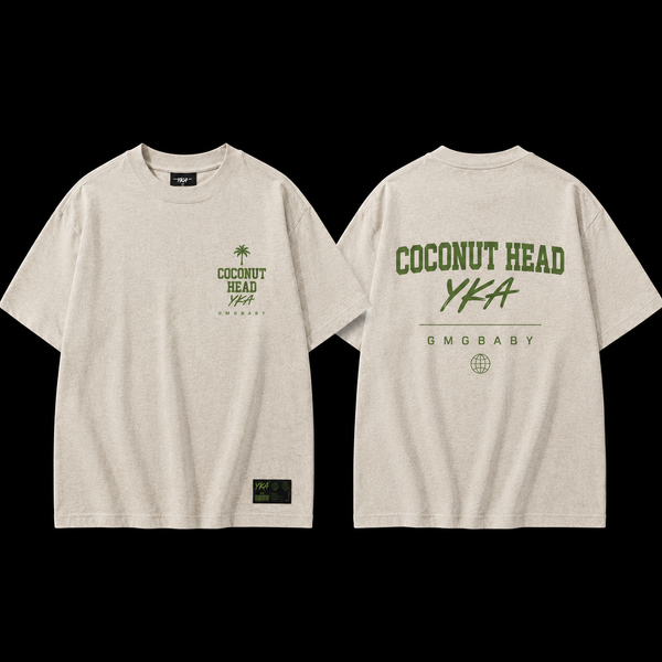 COCONUT HEAD T - SHIRT OATMEAL (FREE SHIPPING)
