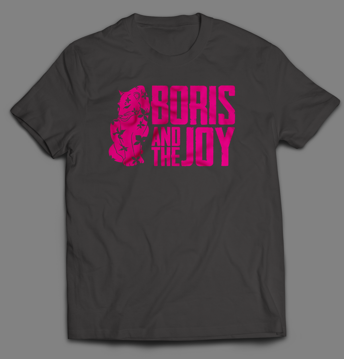 Boris and the Joy Pink Logo T-Shirt/Graphite