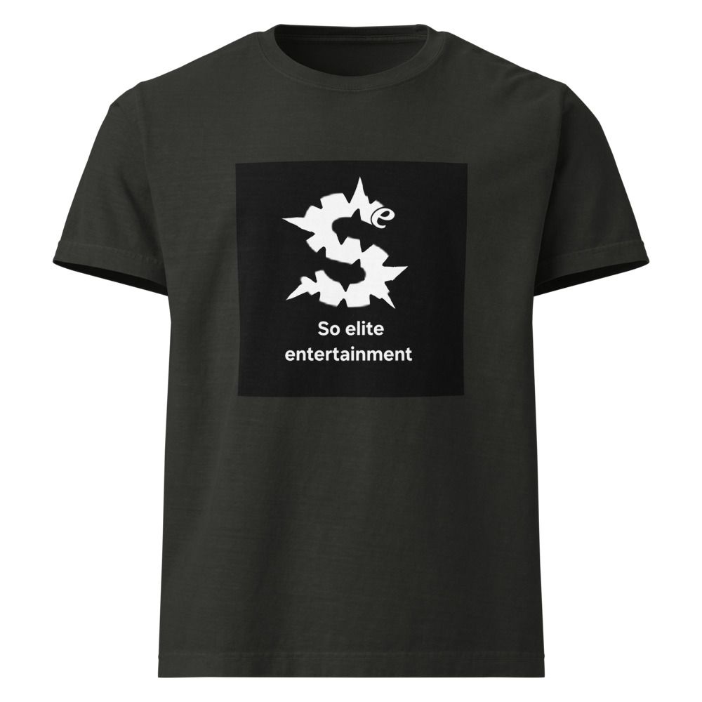 So elite entertainment t shirt with name and logo. Unisex Oversized Garment-Dyed T-Shirt | Bella + Canvas 4810