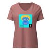 Here for the food. Women's Relaxed V-Neck T-Shirt | Bella Canvas 6405CVC