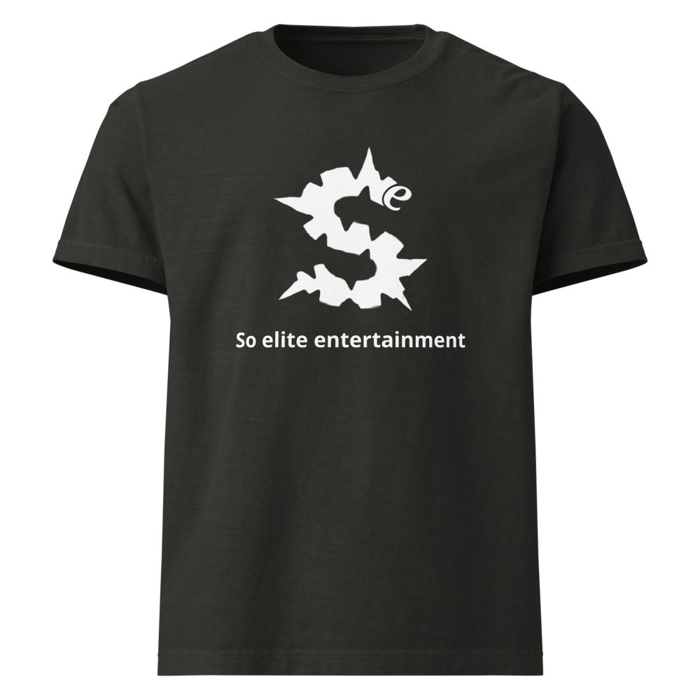 So elite entertainment t shirt with name and logo. Unisex Oversized Garment-Dyed T-Shirt | Bella + Canvas 4810
