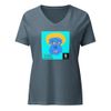 Here for the food. Women's Relaxed V-Neck T-Shirt | Bella Canvas 6405CVC