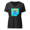 Here for the food. Women's Relaxed V-Neck T-Shirt | Bella Canvas 6405CVC