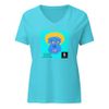 Here for the food. Women's Relaxed V-Neck T-Shirt | Bella Canvas 6405CVC