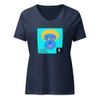 Here for the food. Women's Relaxed V-Neck T-Shirt | Bella Canvas 6405CVC