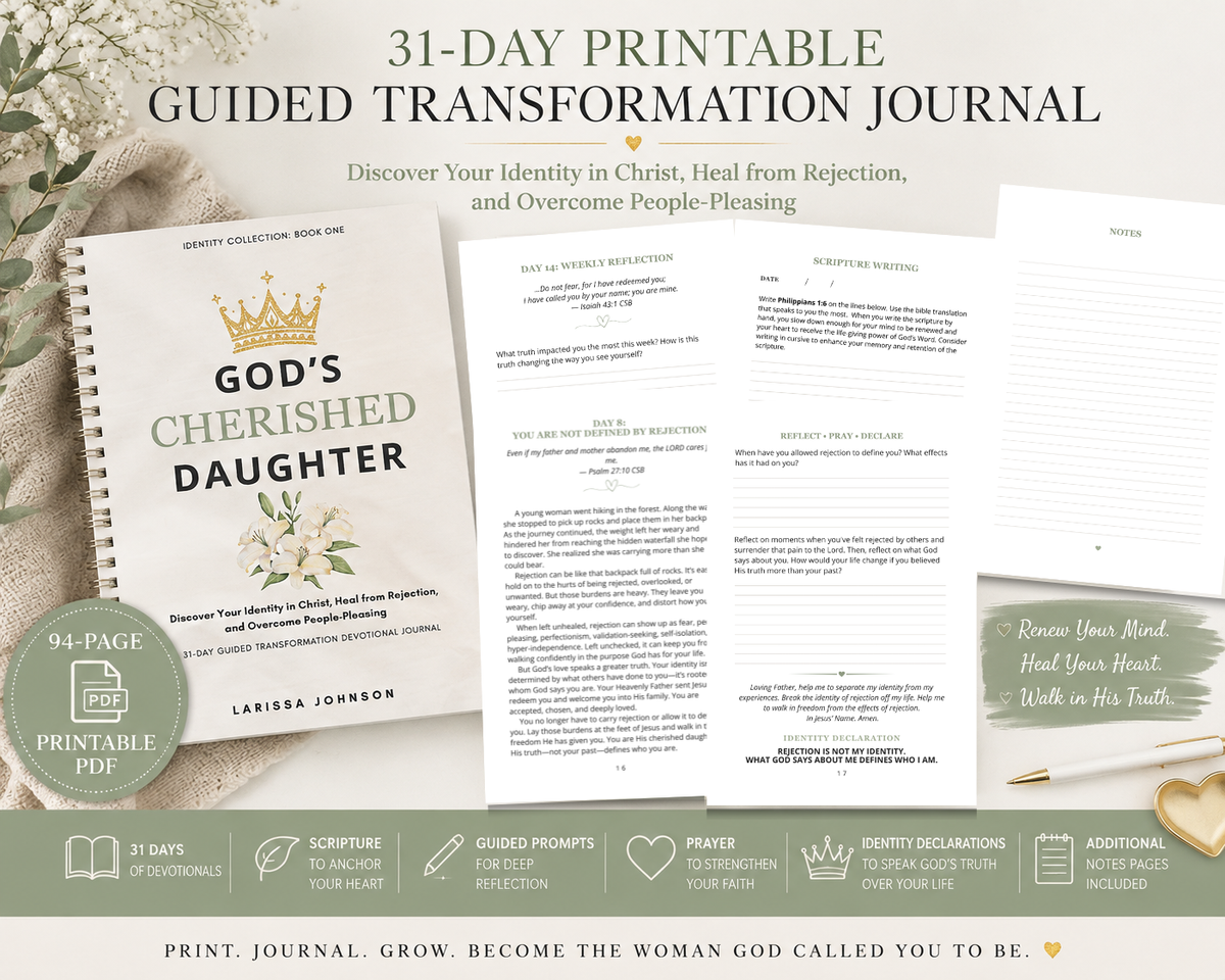God’s Cherished Daughter — 31-Day Printable Guided Transformation Journal