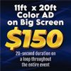11ft x 20ft Full Color AD on BIG SCREEN (Limit 20)