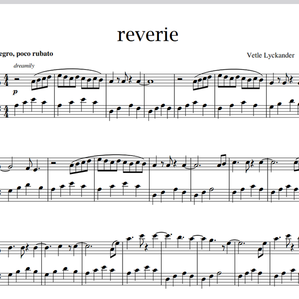 reverie - Sheet Music