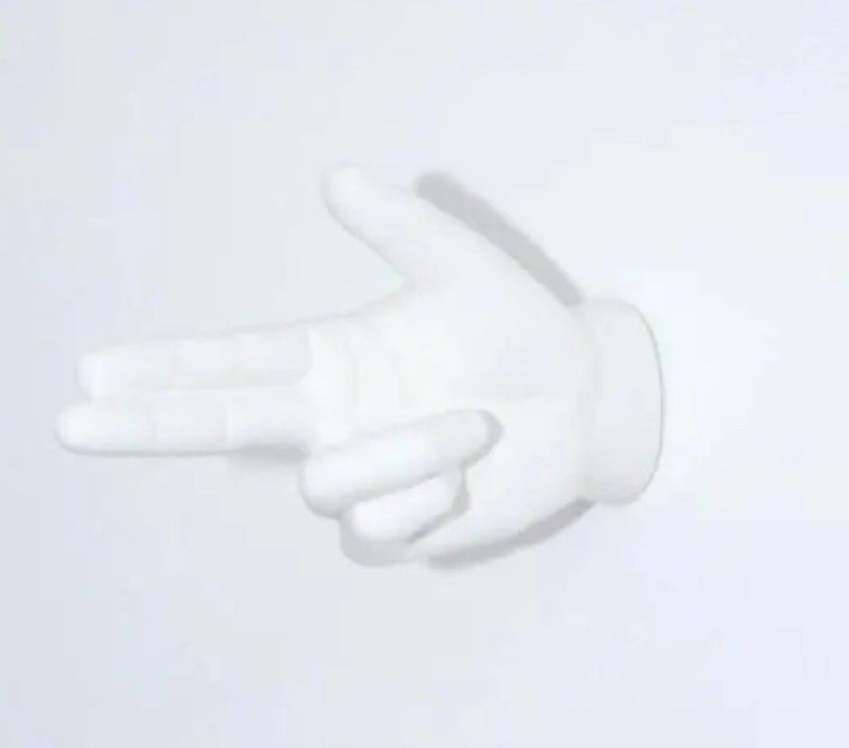 Ceramic BANG BANG Hand Wall Mount 9" Art Home Decor Gift Hook Sculpture Keys Holder