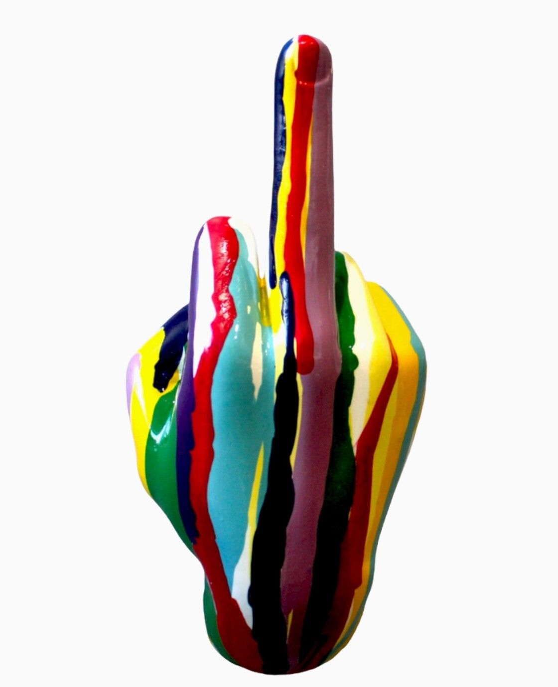 Ceramic Graffiti Middle Finger Sculpture: Wall Mount Decor & Hook