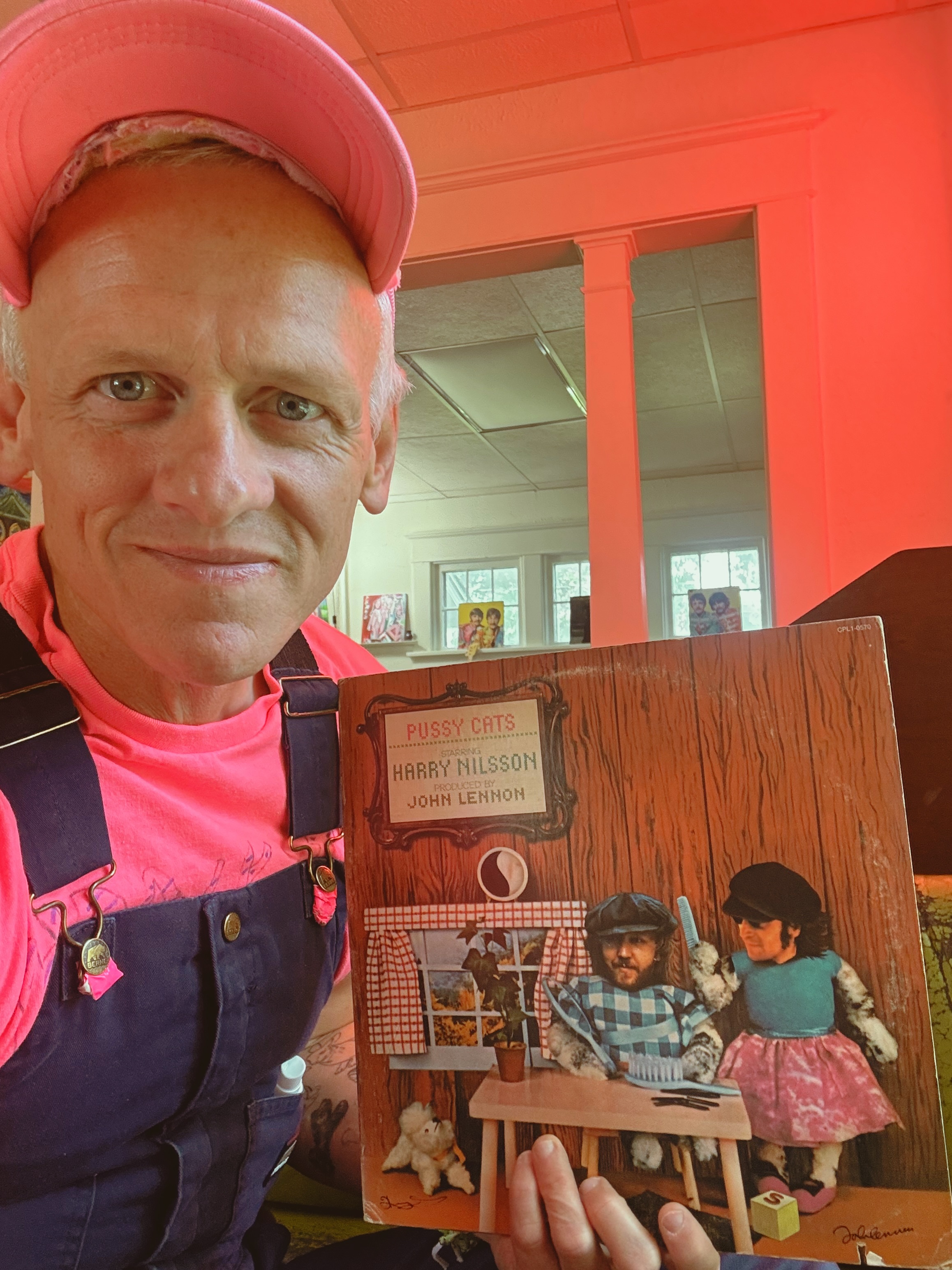 Patrick Tape Fleming with Harry Nilsson's Pussy Cats album