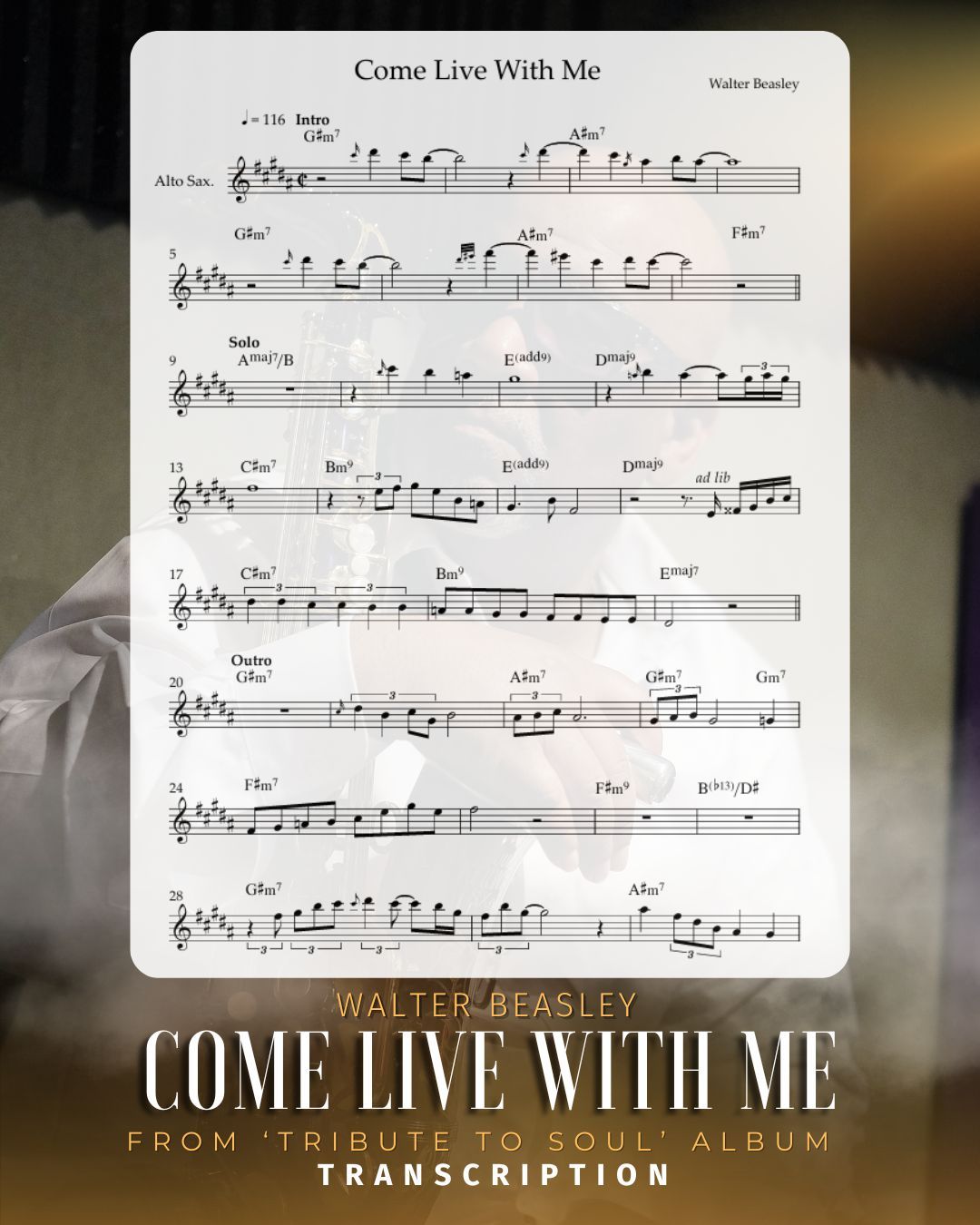 "Come Live With Me" Transcription (Eb Version)