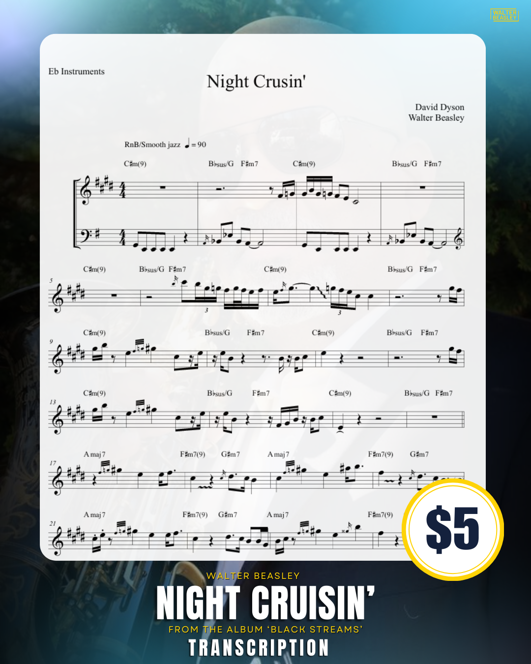 "Night Cruisin'" Transcription (Eb Version)