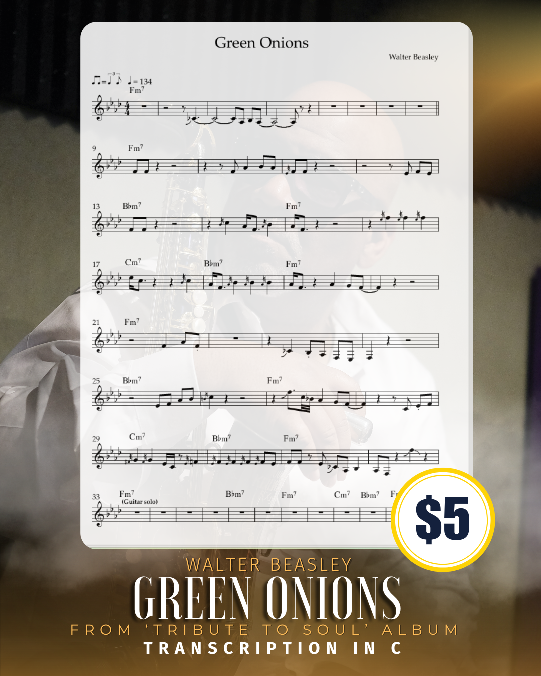"Green Onions" Transcription (C Version)
