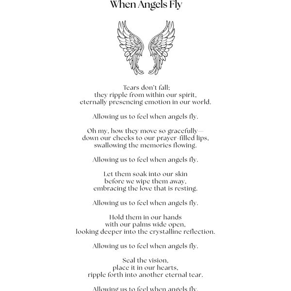When Angels Fly Poem