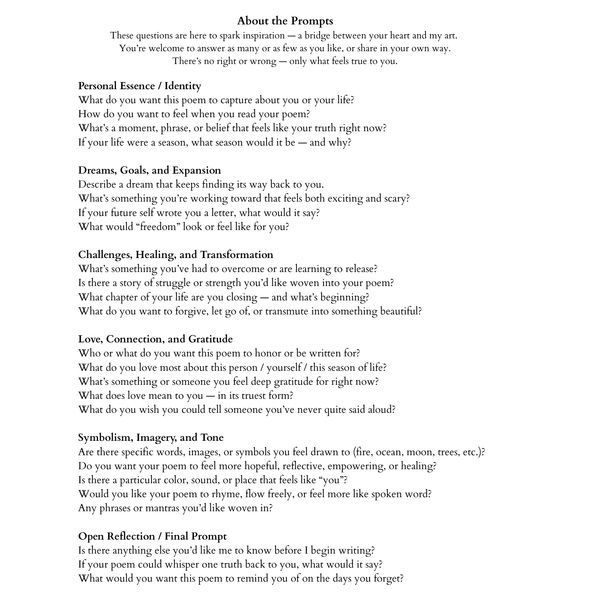 Custom Poem: Signed Print