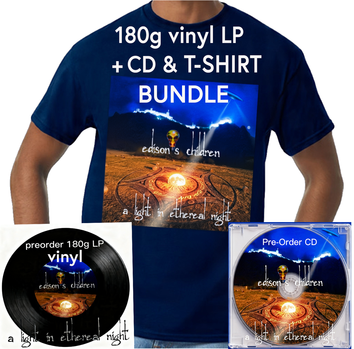 Edison's Children - A Light in Ethereal Night Bundle #4 (CD/LP/T-Shirt)