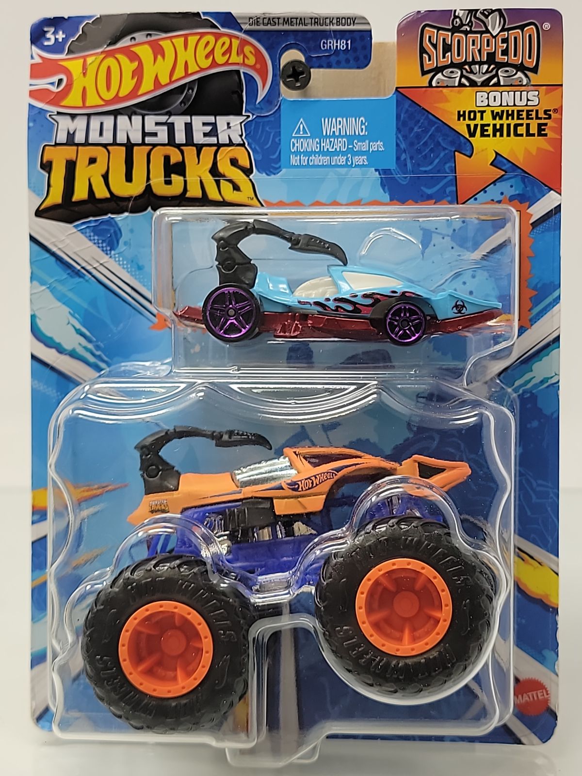 Hot Wheels Monster Trucks Scorpedo™ – Includes Bonus Hot Wheels Vehicle | Die-Cast Metal Truck Body | Factory Sealed