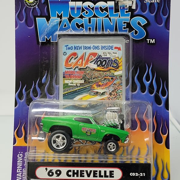 Muscle Machines ’69 Chevelle CARtoons Mike Thompson Green Gasser 1:64 Factory Sealed