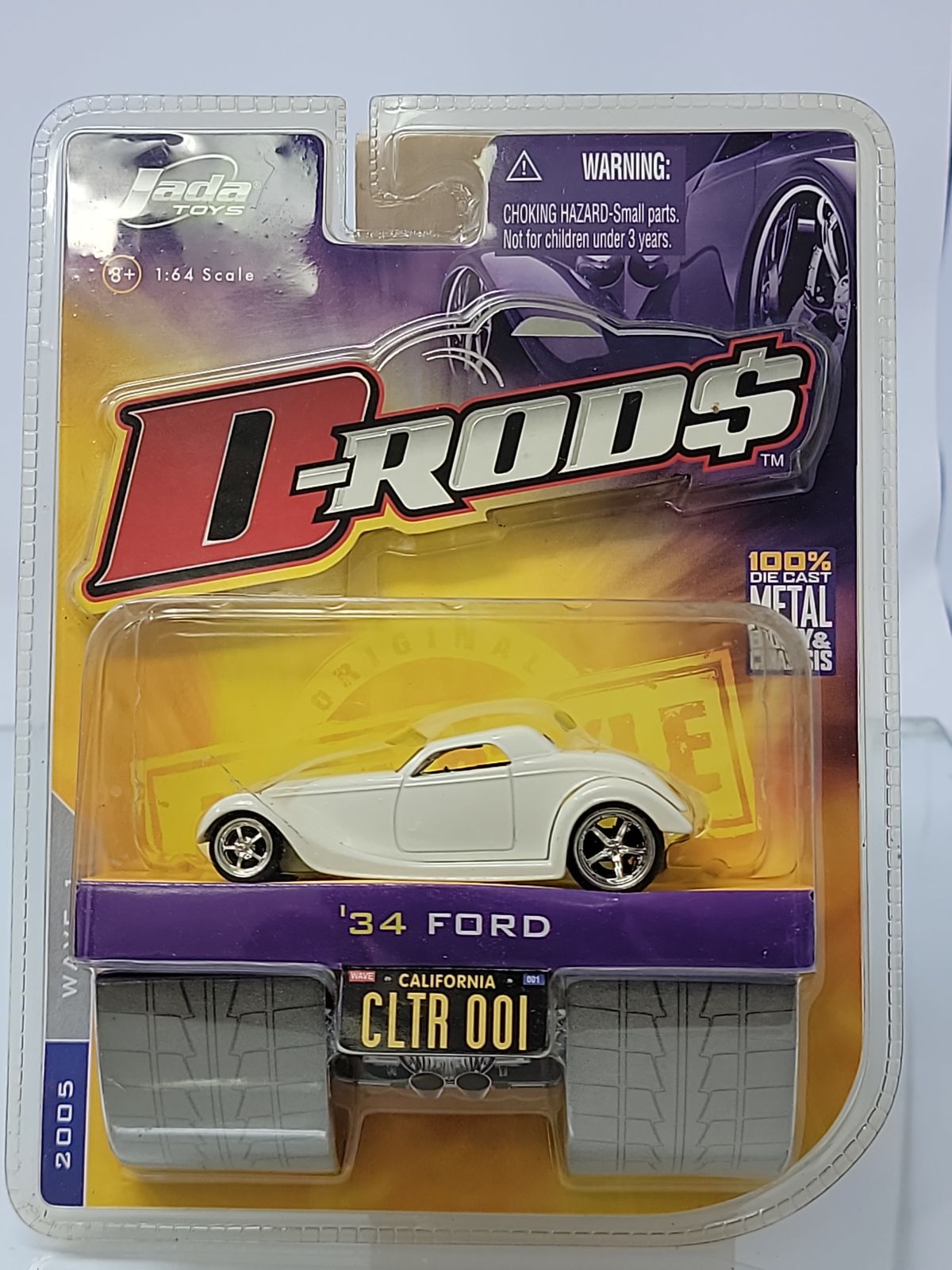 JADA D-RODS 1934 FORD COUPE 1:64 WHITE DIECAST HOT ROD – FACTORY SEALED (2005