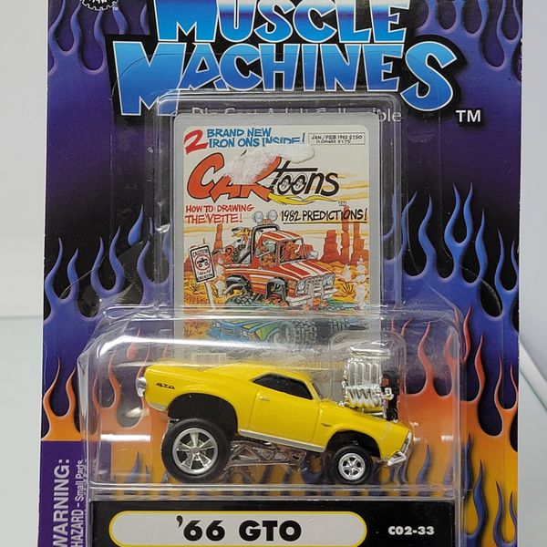 Muscle Machines ’66 GTO CARtoons Edition Yellow Gasser 1:64 Factory Sealed