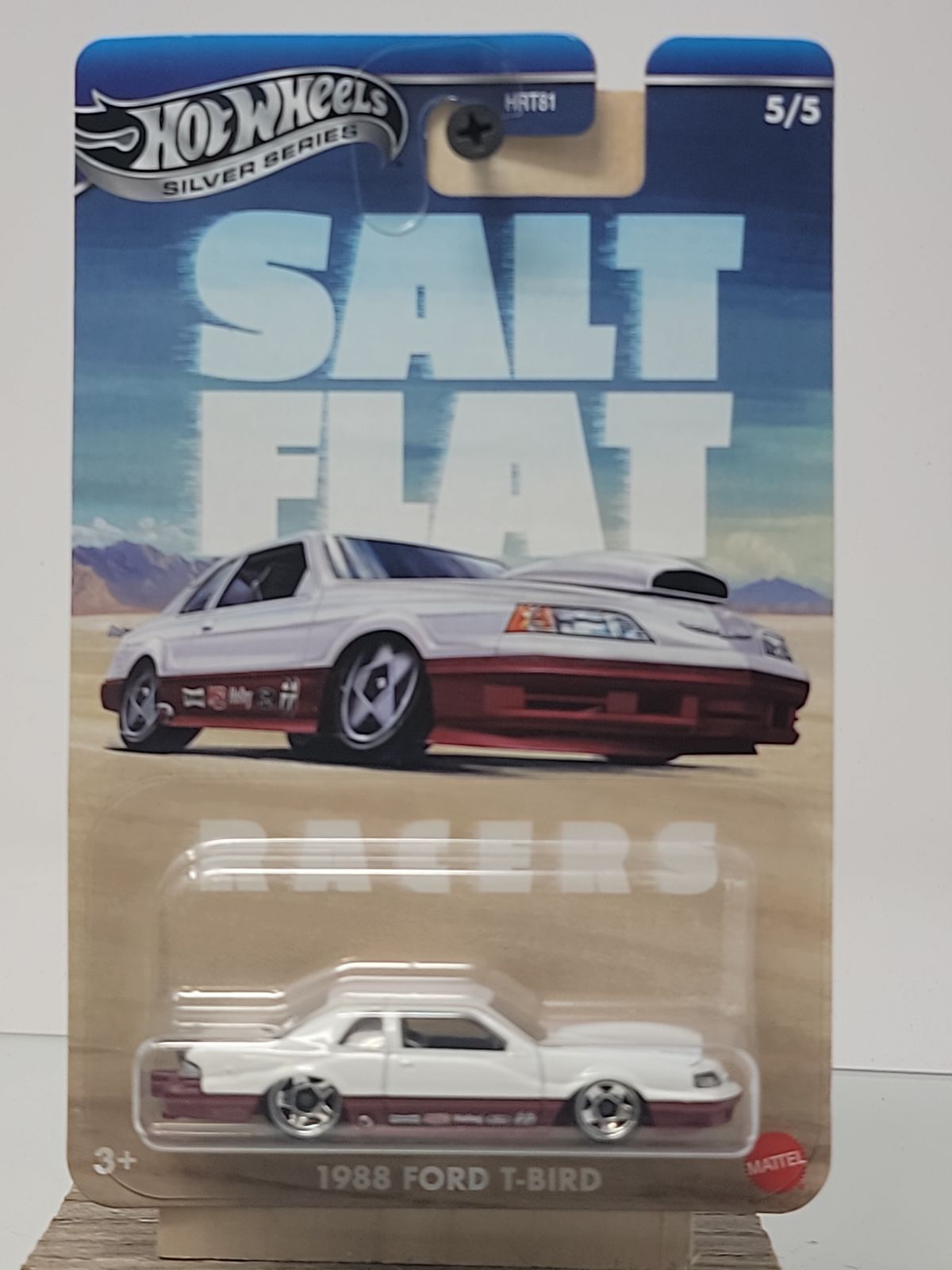 Hot Wheels Silver Series Salt Flat Racers – 1988 Ford T-Bird – White & Maroon – 5/5