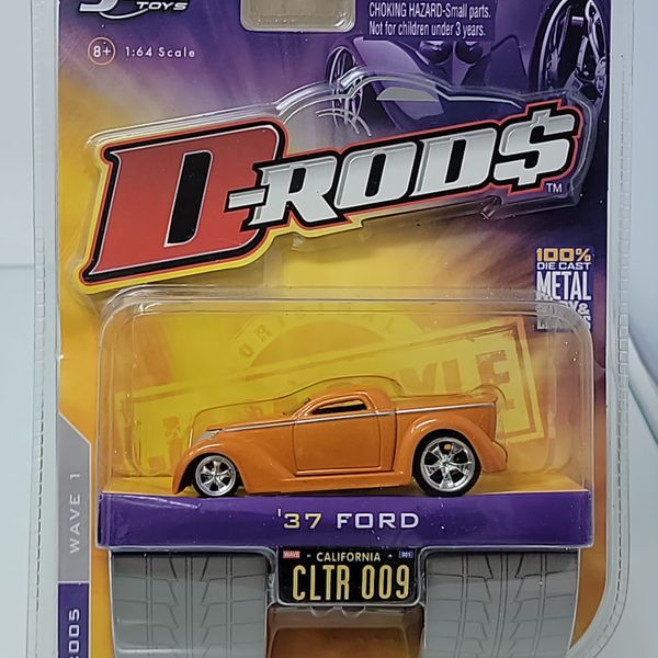 JADA D-RODS 1937 FORD COUPE 1:64 ORANGE DIECAST HOT ROD – FACTORY SEALED (2005)