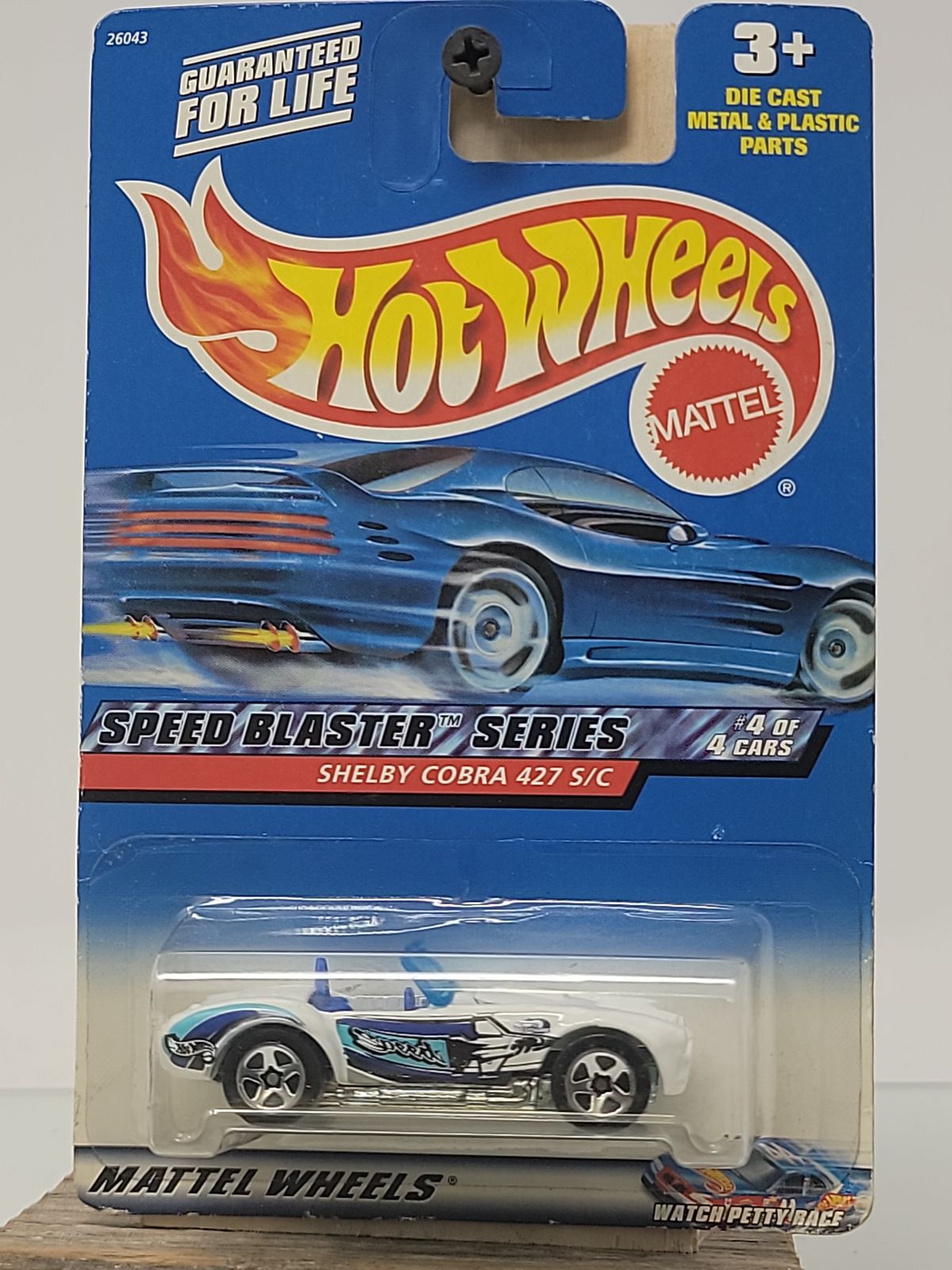 Hot Wheels Speed Blaster Series Shelby Cobra 427 S/C – White with Blue Graphics (#4 of 4)