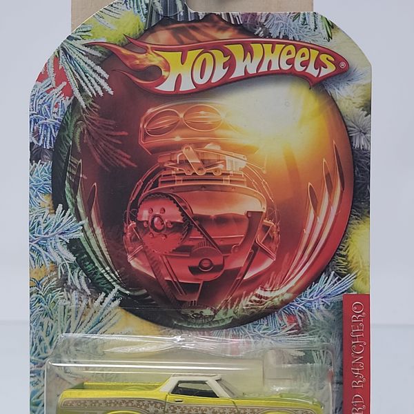 Hot Wheels ’72 Ford Ranchero – Holiday / Christmas Ornament Card – Metallic Gold & Yellow – Factory Sealed