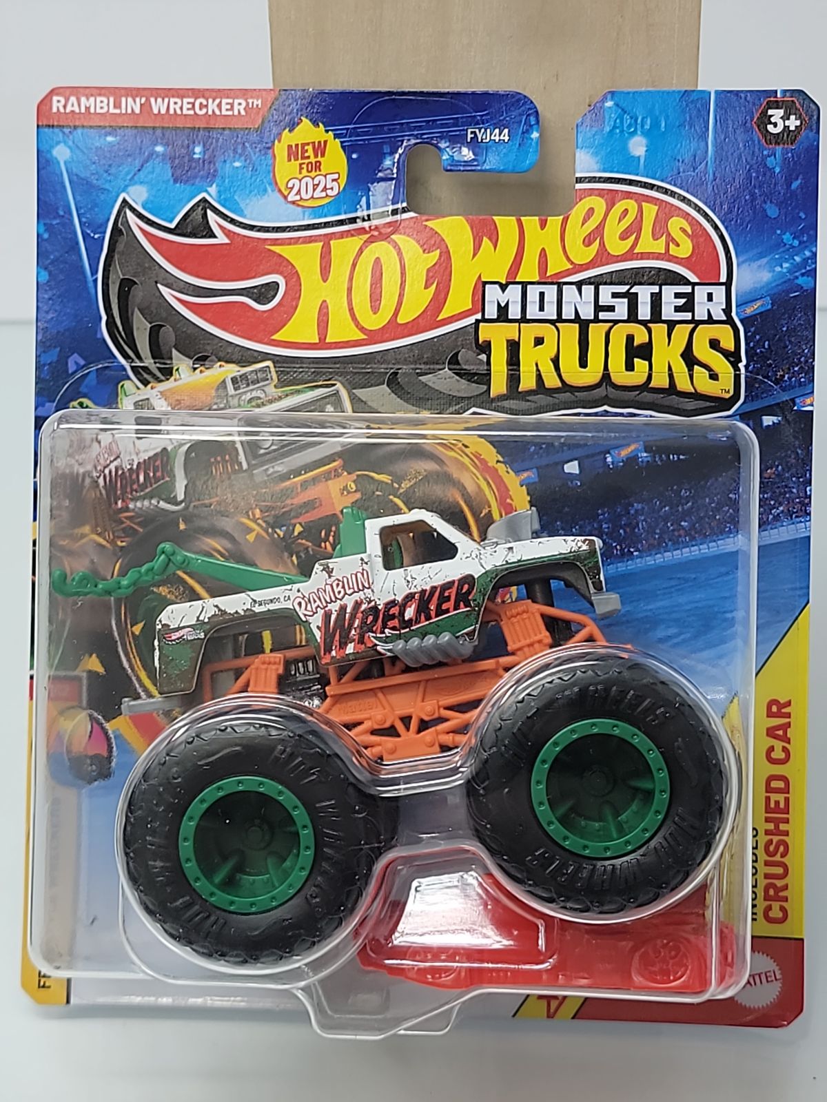 Hot Wheels Monster Trucks Ramblin’ Wrecker™ – Crushed Car Series | New for 2025 | Factory Sealed