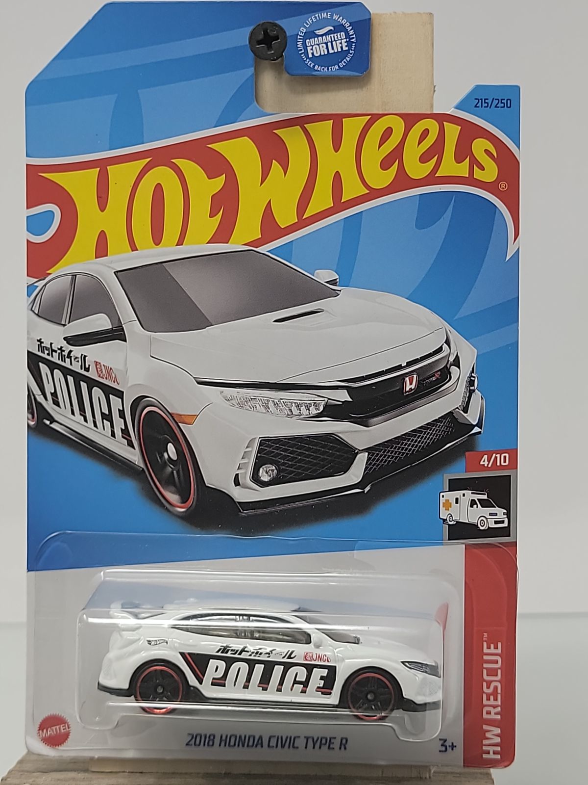 Hot Wheels 2018 Honda Civic Type R – White / Black / Red – HW Rescue Police – Factory Sealed