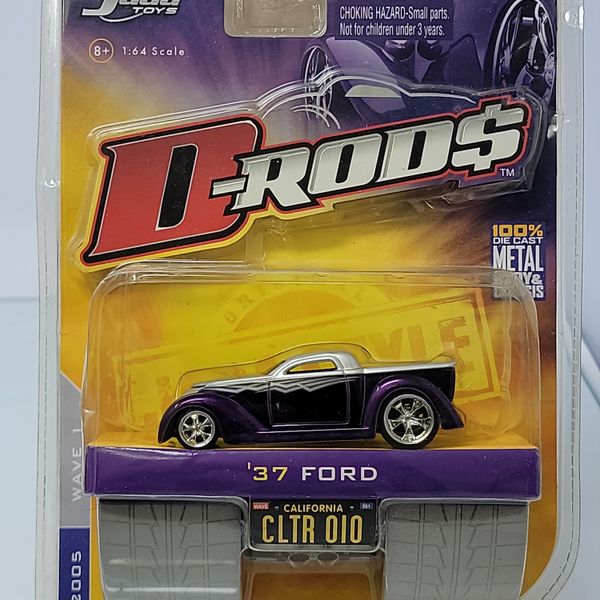 JADA D-RODS 1937 FORD COUPE 1:64 BLACK & PURPLE DIECAST HOT ROD – FACTORY SEALED (2005)