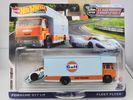 HOT WHEELS PREMIUM TEAM TRANSPORT – PORSCHE 917 LH & FLEET FLYER – GULF RACING – FACTORY SEALED ERROR – READ