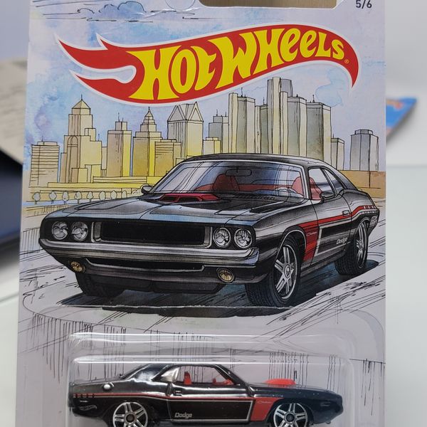 2018 HOT WHEELS 50th 1:64 HW DETROIT MUSCLE 5/6 BLACK '70 DODGE HEMI CHALLENGER