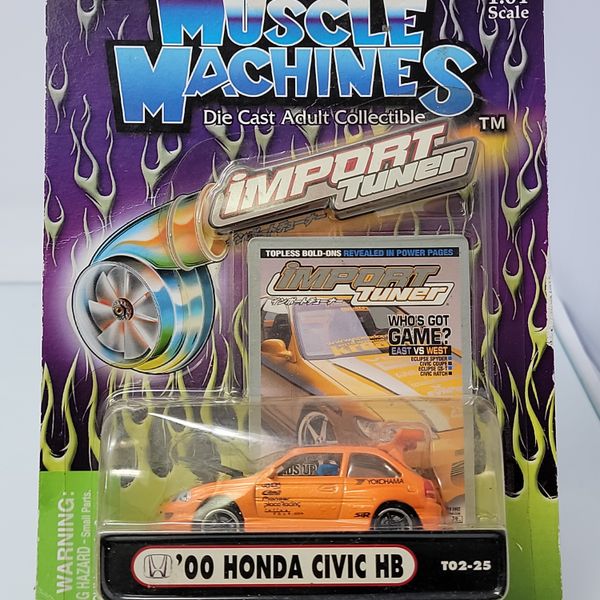 Muscle Machines Import Tuner ’00 Honda Civic HB Orange 1:64 Factory Sealed