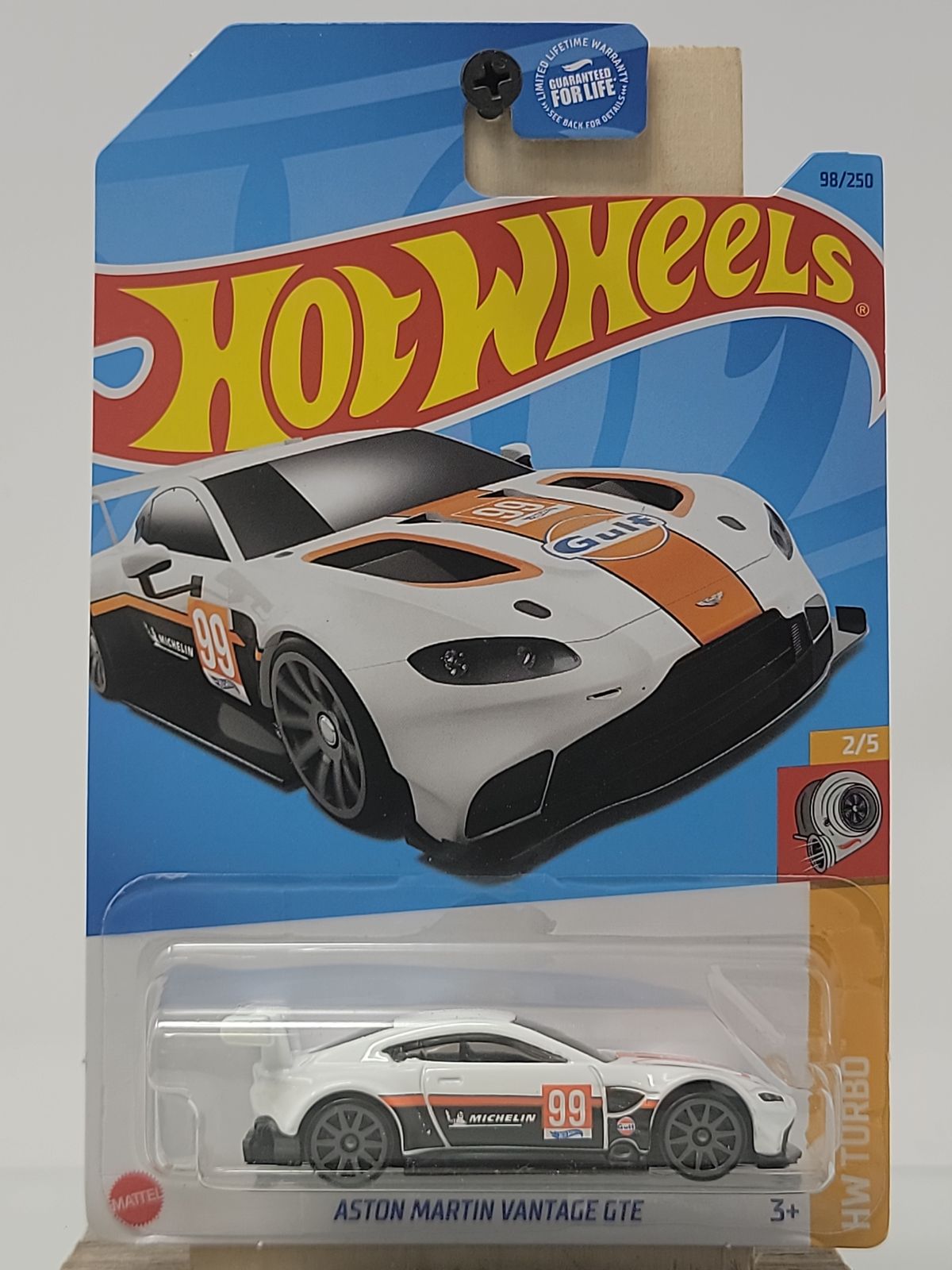 Hot Wheels Aston Martin Vantage GTE – White/Orange – HW Turbo 2/5 – Factory Sealed
