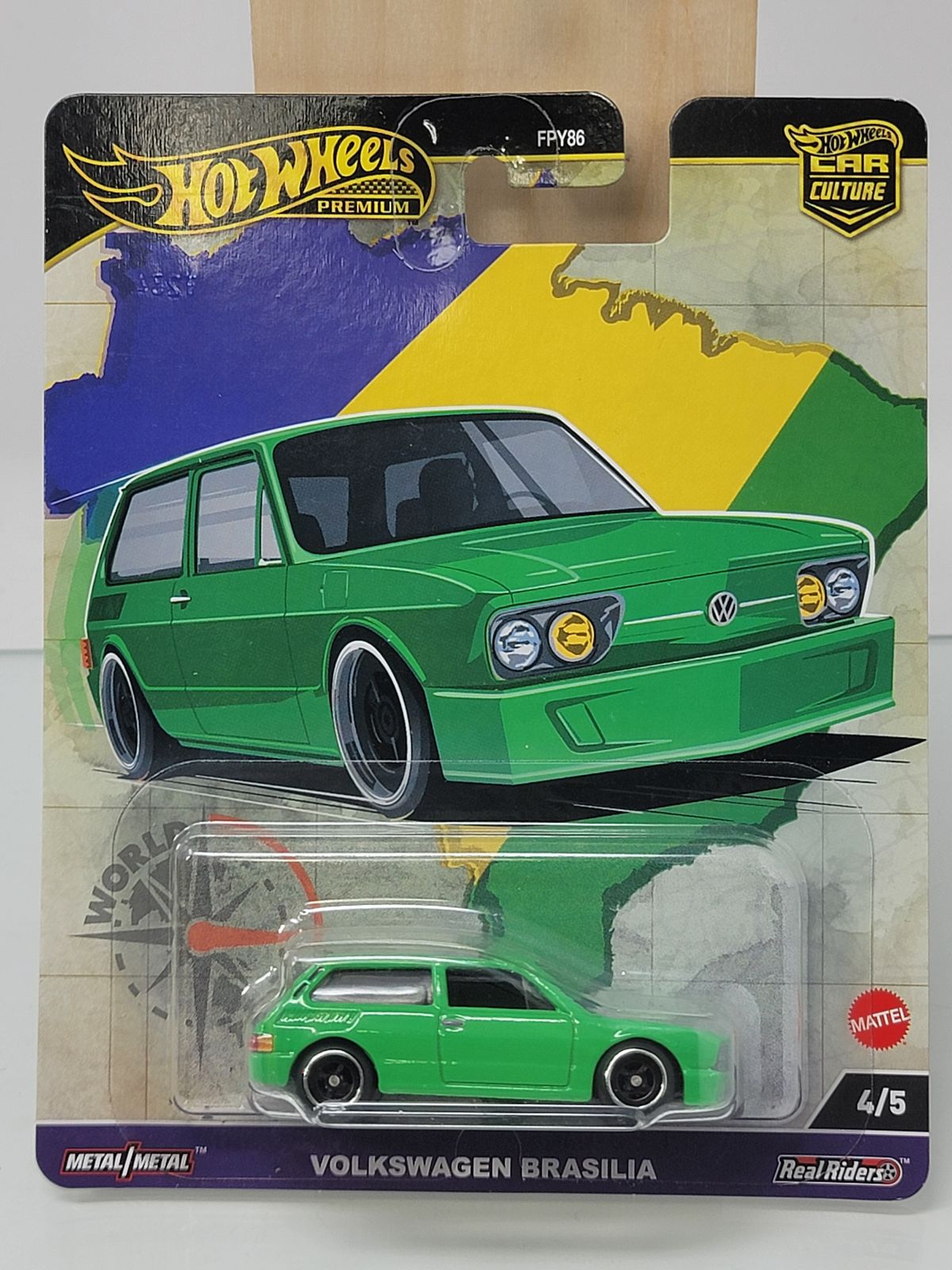 Hot Wheels Car Culture Premium – Volkswagen Brasilia (Green) | World Traveler Series 4/5
