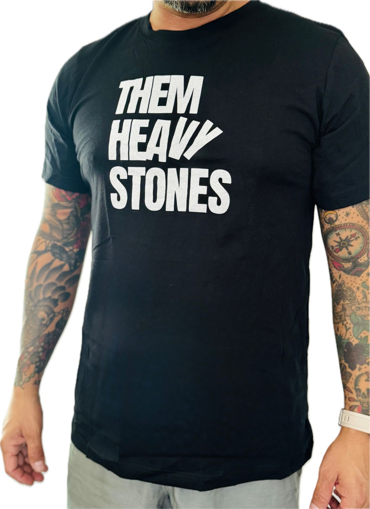 Them Heavy Stones BLACK N WHITE T Shirt - Small