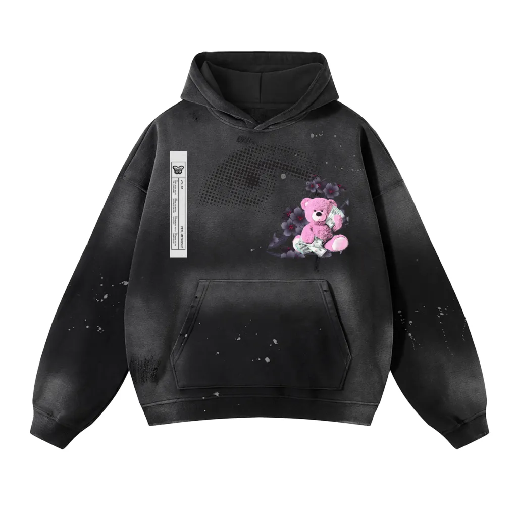 “Feel Me” Distressed Hoodie Jacket — Limited Release