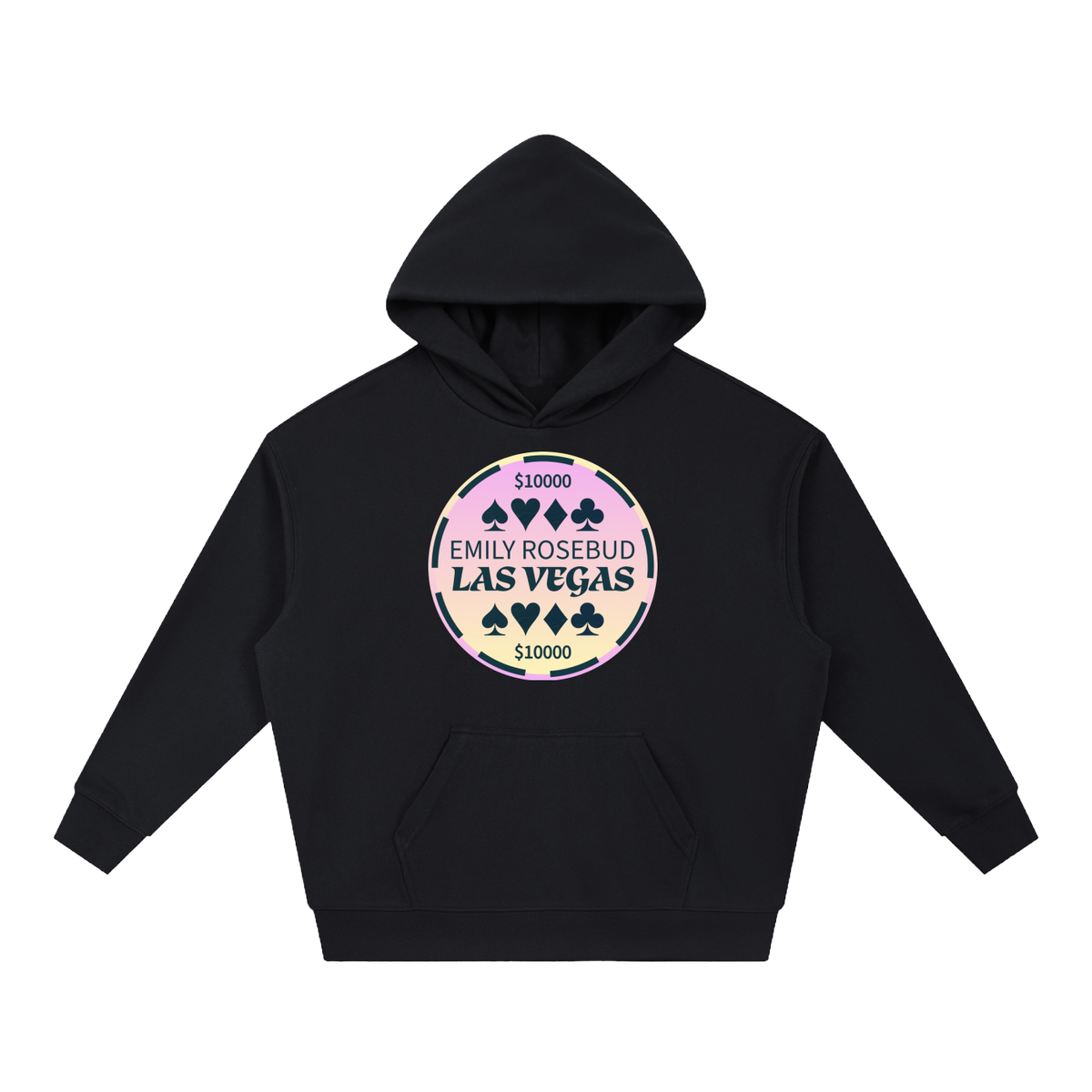 EMILY ROSEBUD LAS VEGAS $10000 CASINO CHIP HOODIE