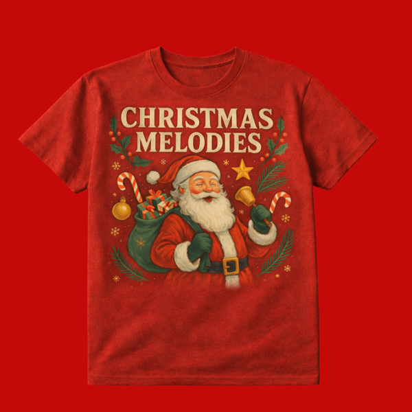 Christmas Melodies Red T Shirt