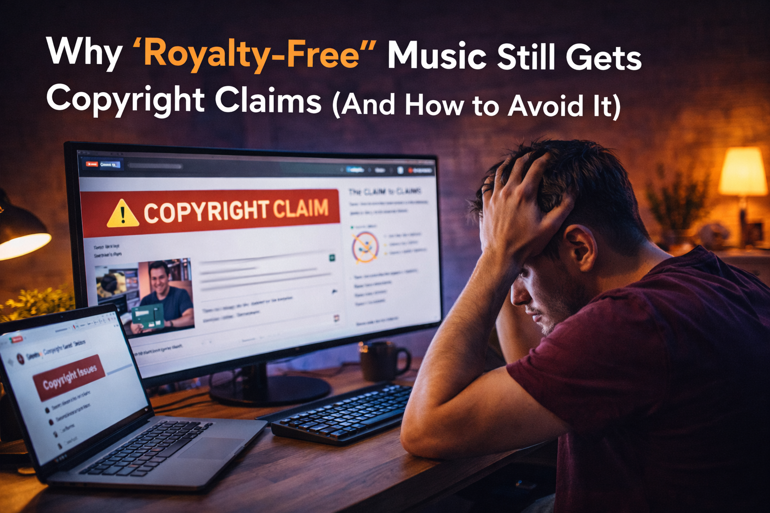 YouTube creator dealing with copyright claims despite using royalty free music