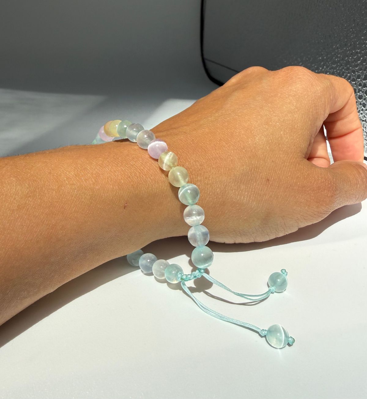 Rainbow Selenite beaded bracelet