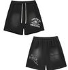 Sun Fade Raw Edge Cotton Shorts