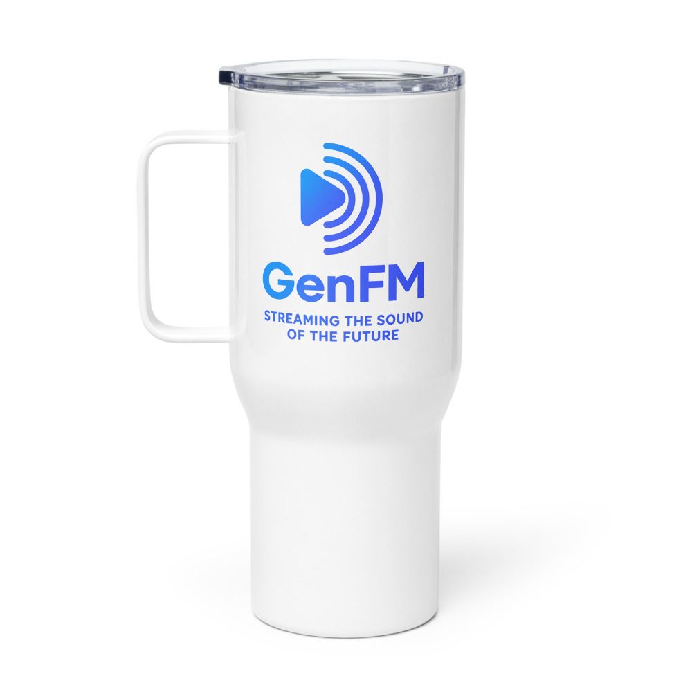 GenFM Radio Travel Mug with a Handle