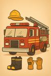 Prints on Fireman at work