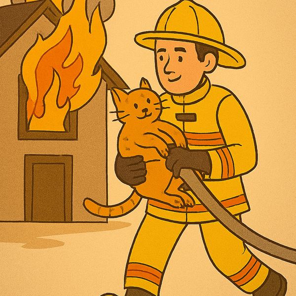 Prints on Fireman at work