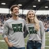 Drums of War Tee Light Gray Long Sleeve Tee (Black/Gray Logo)
