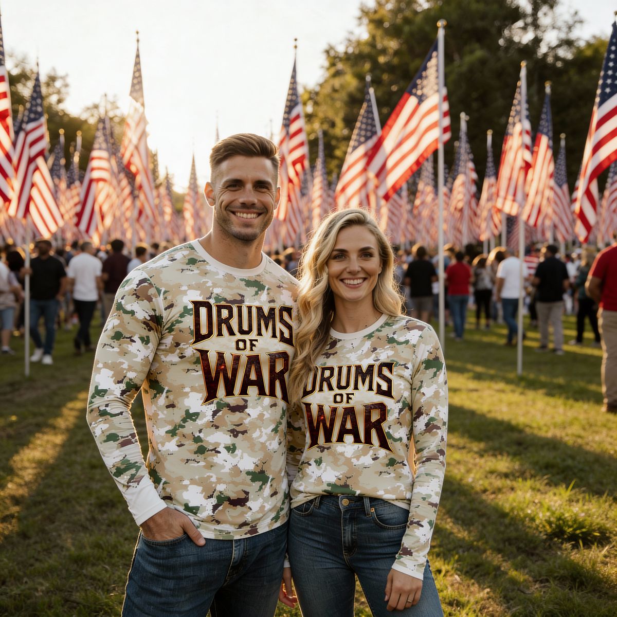 Drums of War Tee CAMO Long Sleeve Tee (UPF-50+ Sun Protection